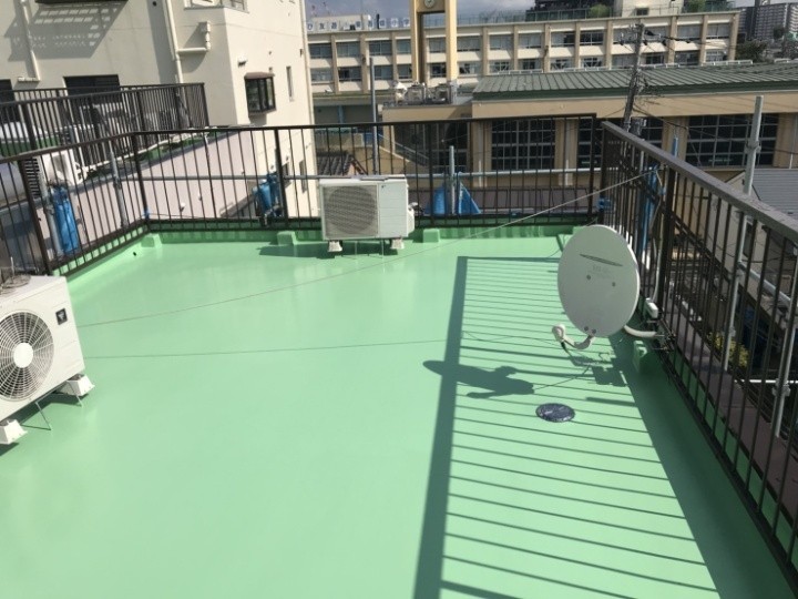 遮熱トップコートを用いた塗り替え工事を実施した外観