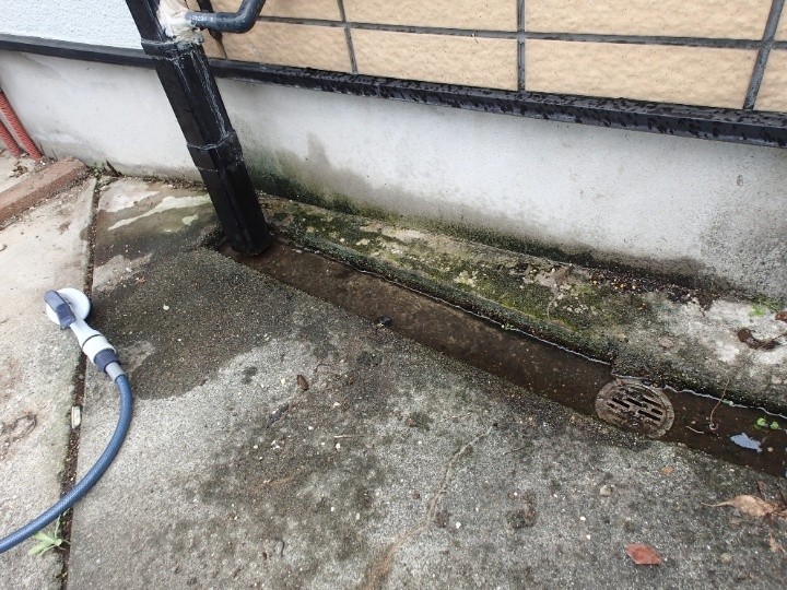 既存排水経路の洗浄と状態確認