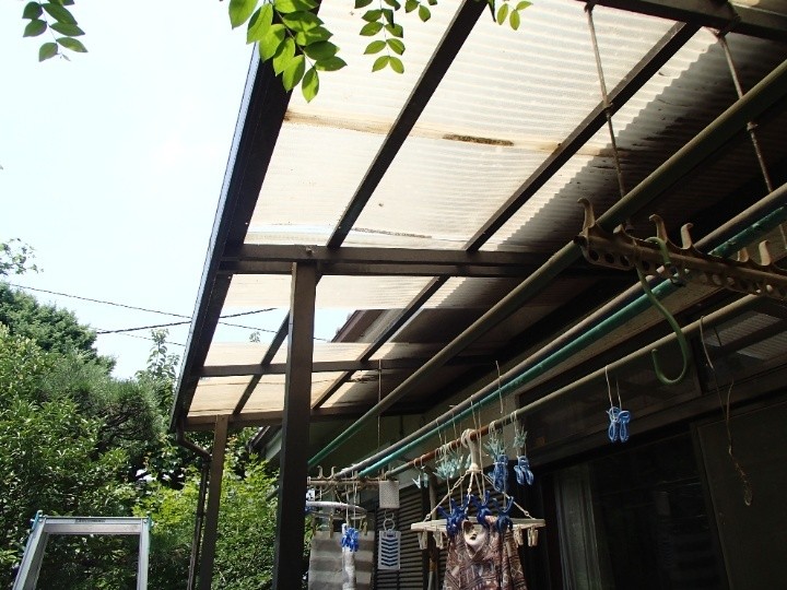 ガラスネット波板全体の劣化状況