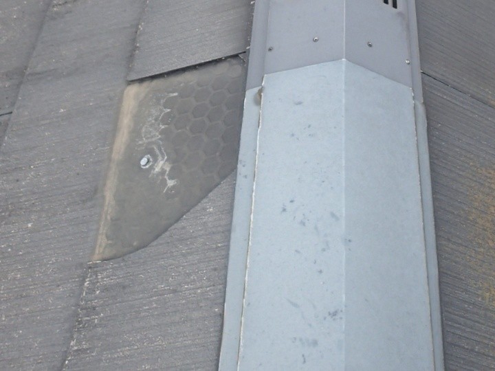 棟付近のスレート破損