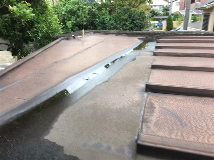 緩勾配+水たまり