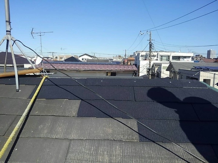 スレート材の仕上がり確認