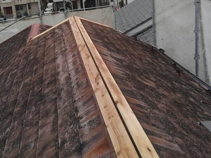 新規貫板の取り付け