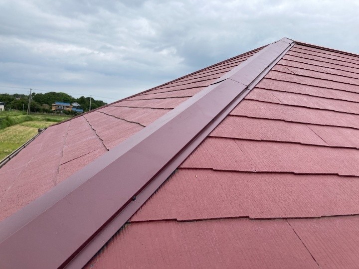 棟板金を交換工事したお住まい