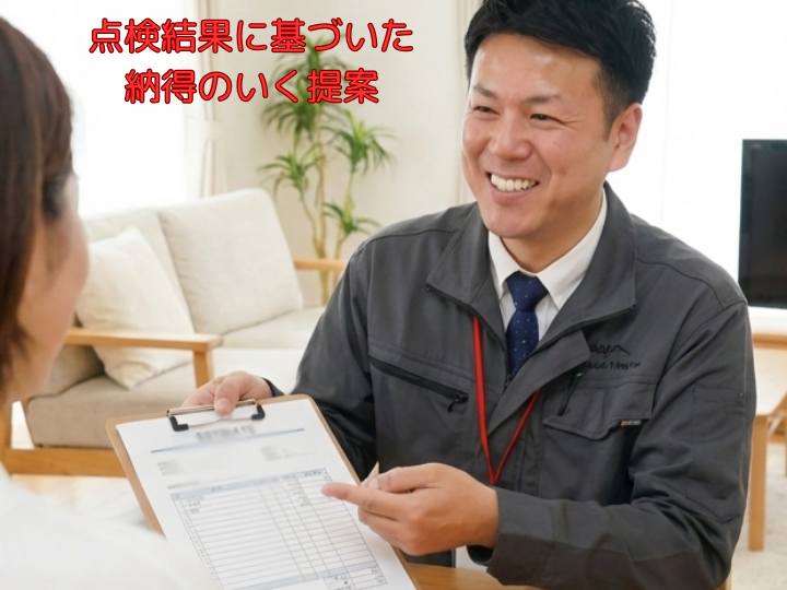 点検結果に基づいた納得のいく提案