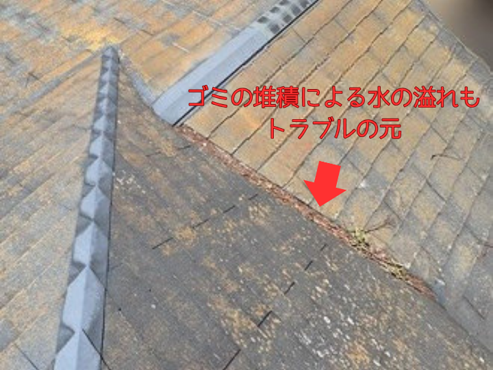 ゴミの堆積による水の溢れもトラブルの元