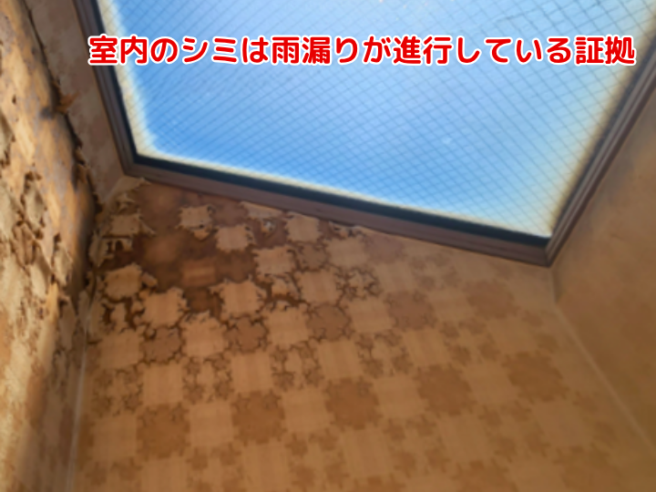 室内のシミは雨漏りが進行している証拠