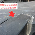 隙間にゴミなどが入り込むと危険