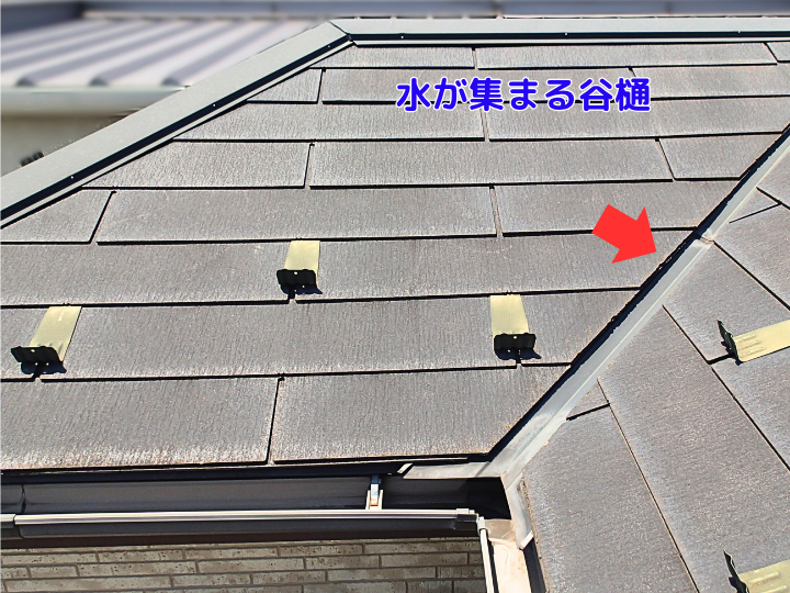 水が集まる谷樋