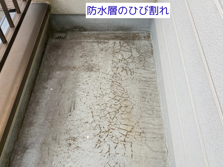 防水層のひび割れ