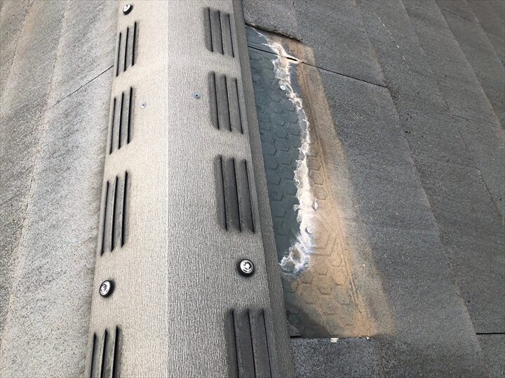 棟周りの補修跡