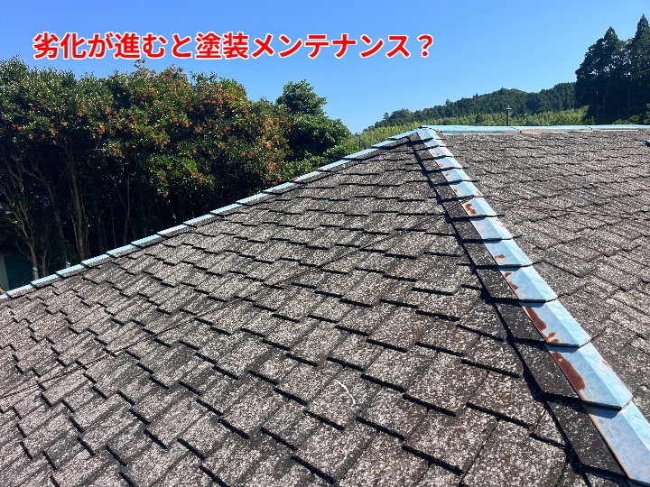錆びた棟板金と屋根