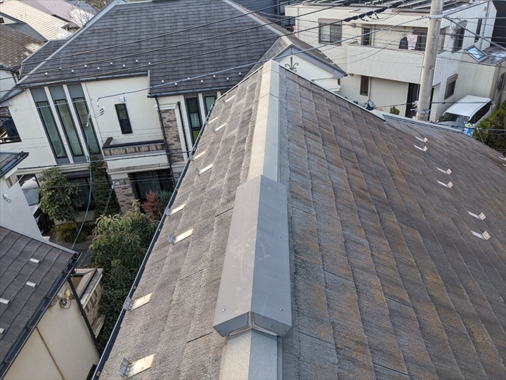 大棟から見た屋根全体