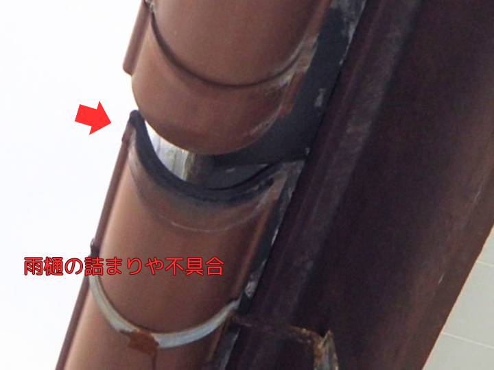雨樋の詰まりや不具合