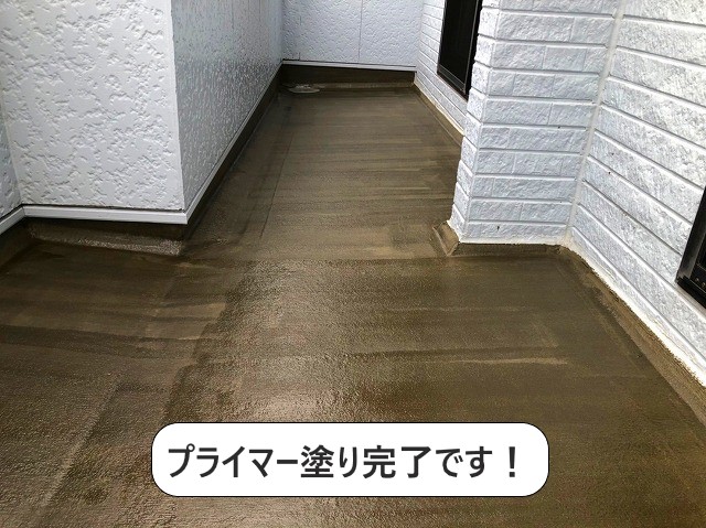 FRP防水のプライマー塗布完了です