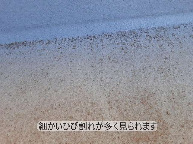 防水面の細かいひび割れ