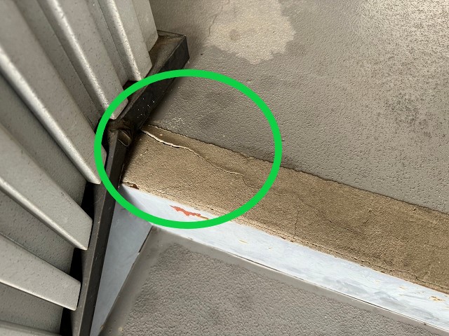 階段防水の剥がれ