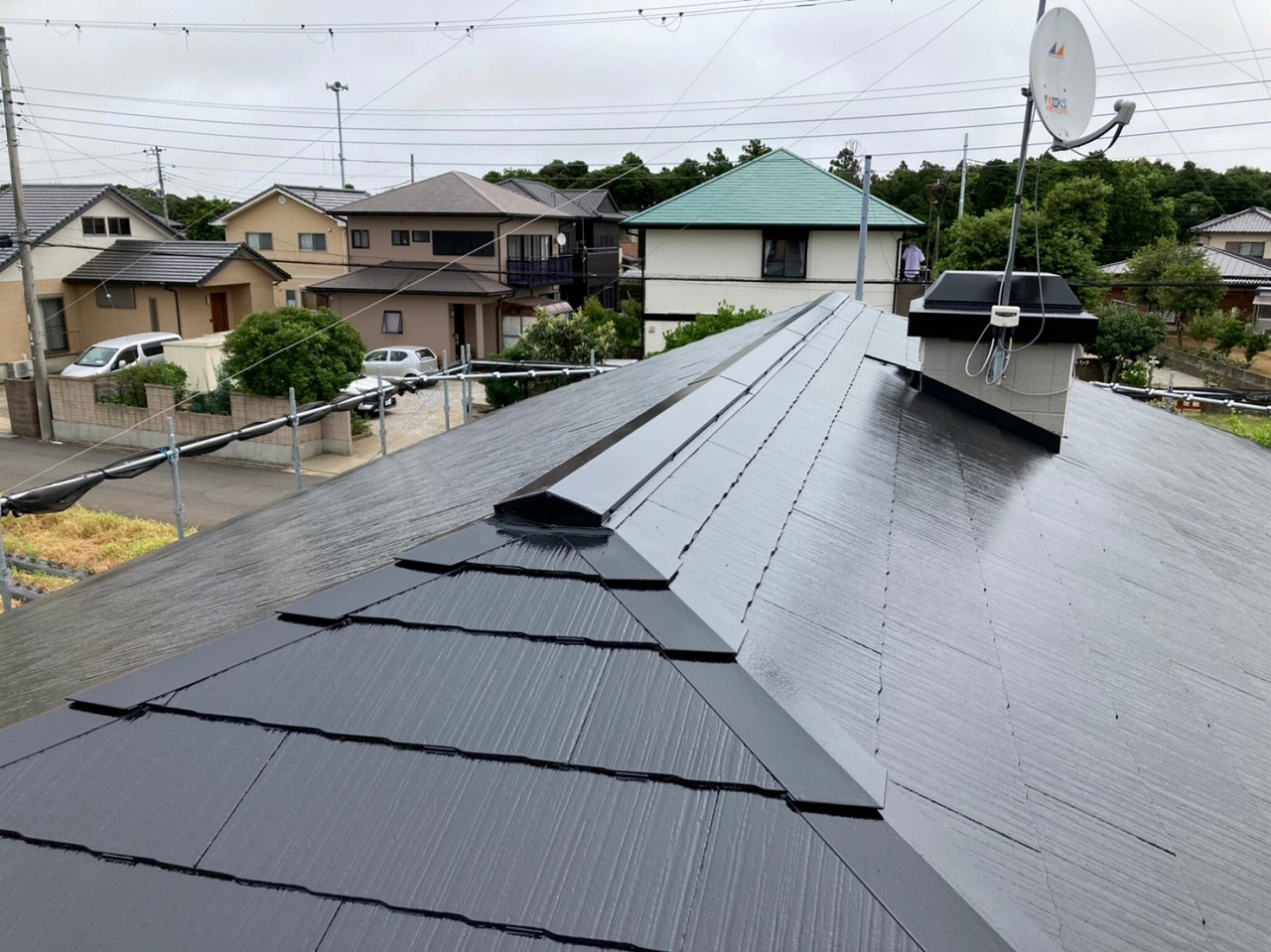 屋根塗装工事の完成図