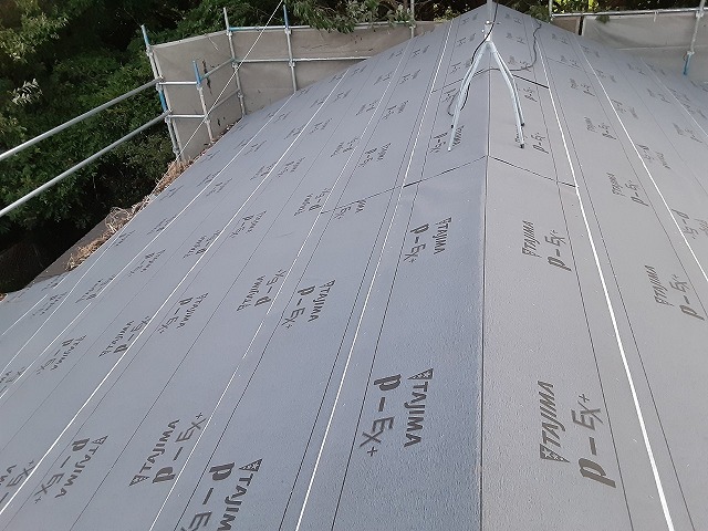 ルーフィング下地防水処理完成