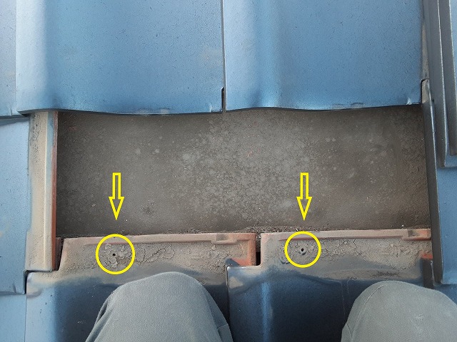 瓦の釘止め固定なし