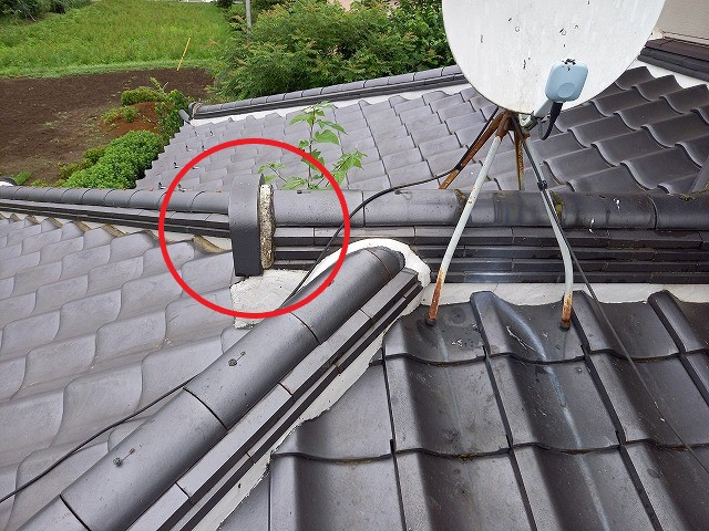 古くなった鬼巻き漆喰をメンテナンス