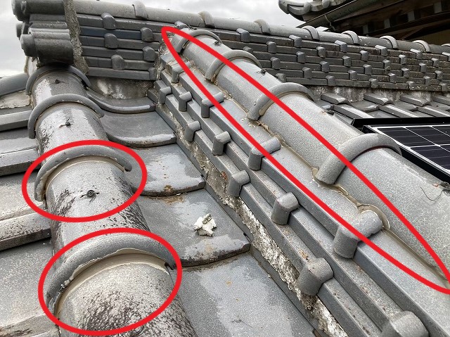 ラバーロックされた瓦屋根