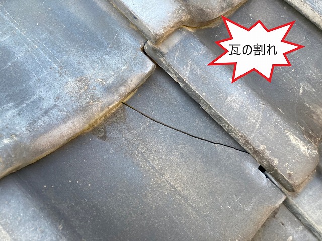 瓦の割れ