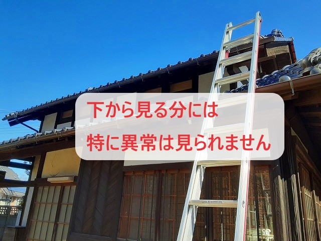 下から見ると異常が見られない蔵