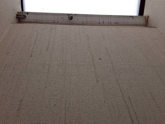 室内の天窓周辺の染みを確認