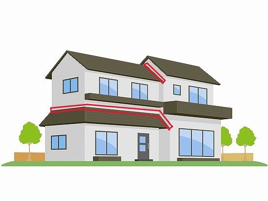 雨押え水切り板金の箇所