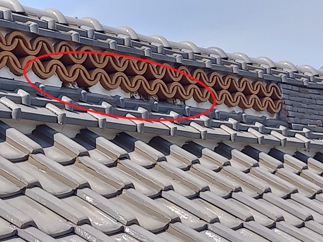 漆喰がない大棟