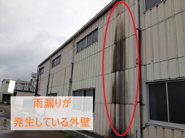 雨漏りが発生している外壁