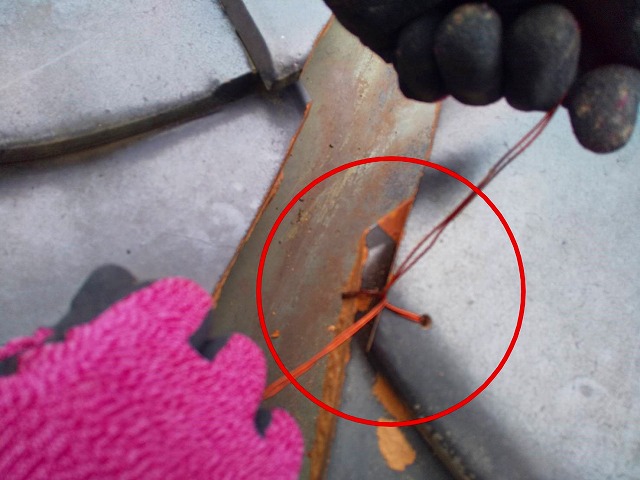 エナメル銅線を縛り付け 螺旋縛り