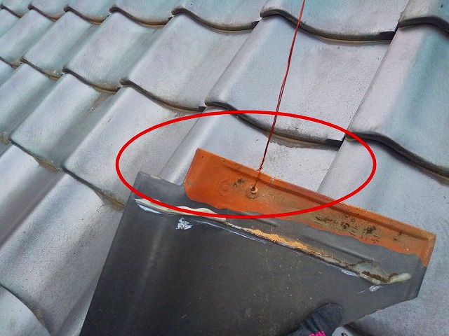 エナメル銅線を縛り付けた様子