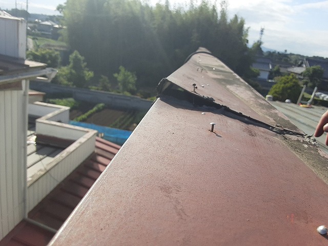 笠木が腐ってしまっています