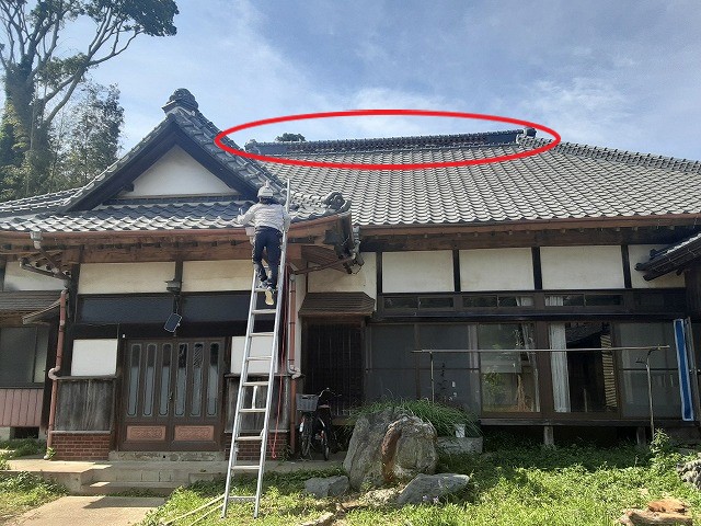 化粧屋根の大棟