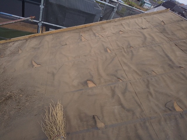 屋根の埃やゴミの清掃