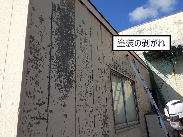 外壁材の塗装の剥がれ