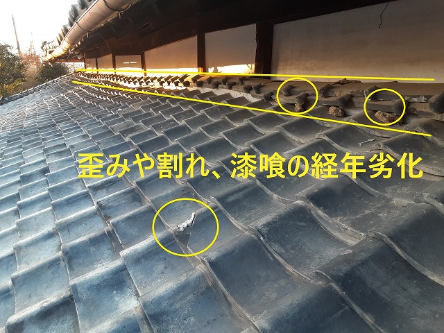 土瓦屋根葺き止めの調査