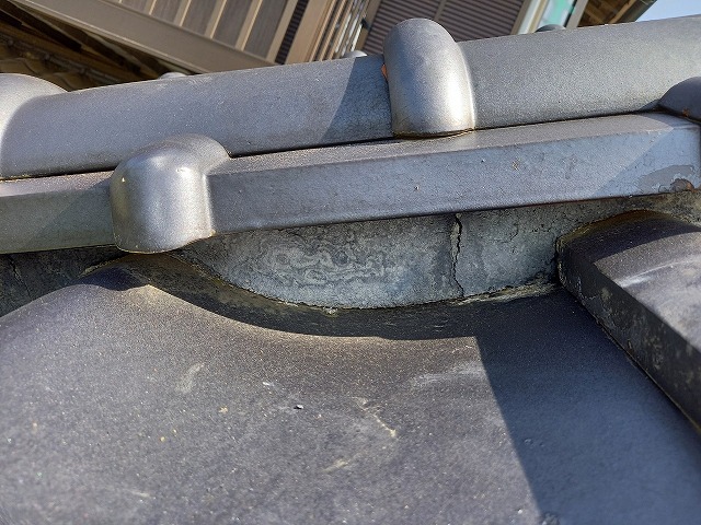 なんばん漆喰詰め直し工事ビフォー