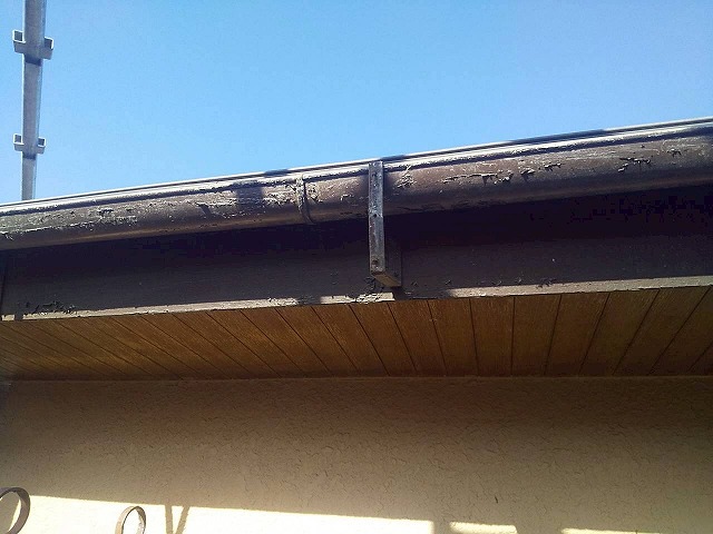 雨樋交換工事で樋隠しの撤去が完了