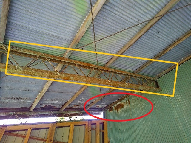 鉄骨の錆 屋根板金塗装