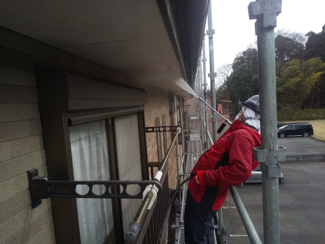 アパート外壁洗浄作業