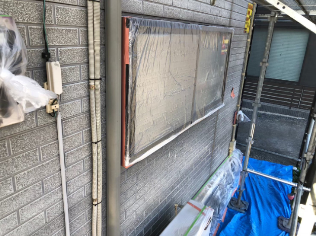 塗り替え工事養生作業