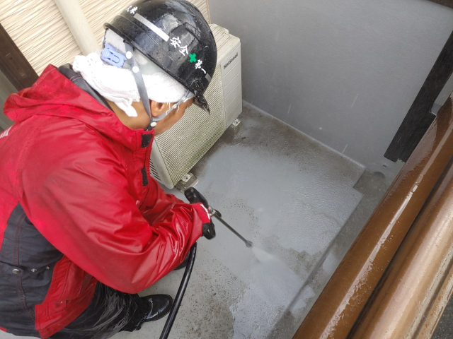 小美玉市でベランダ洗浄