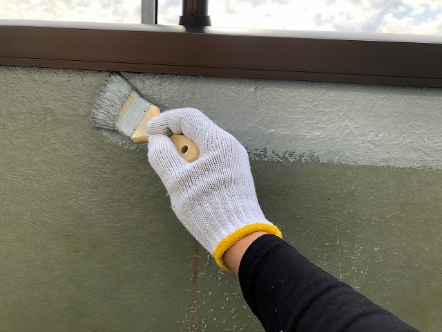 FRP防水工事トップコート塗布