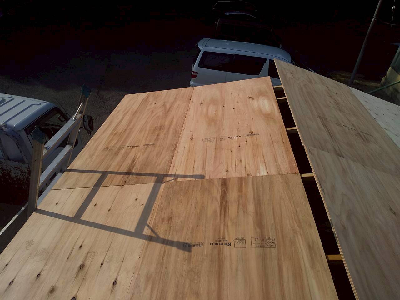 新規野地板の全面張り