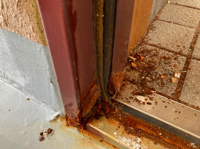 塩害を受けた玄関ドア