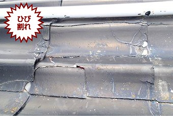 ヒビがはいいてしまうかわらU