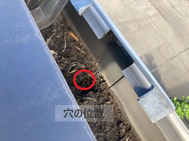 集水器の穴が塞がっていました